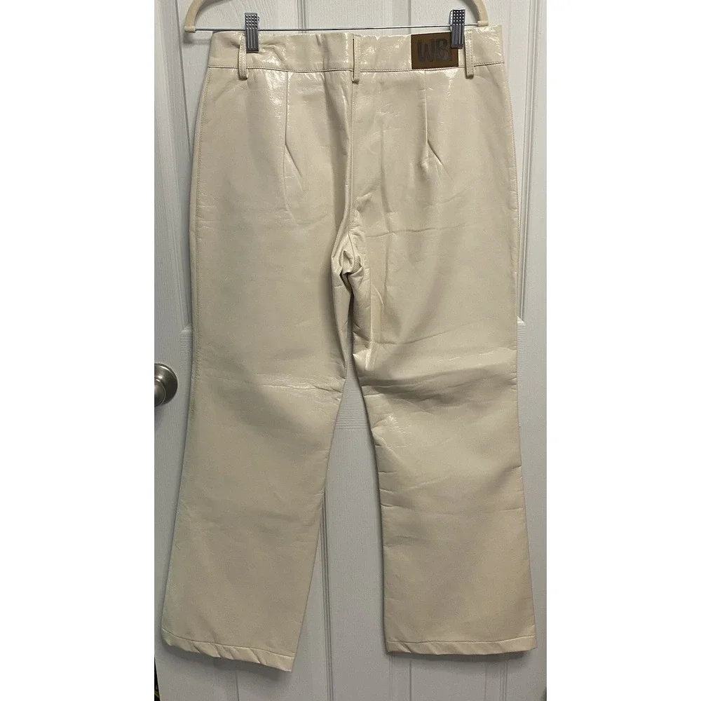 Wearitbe Womens WB Madrid Faux Leather Plastic Straight Leg Dress Pants‎ NEW 42